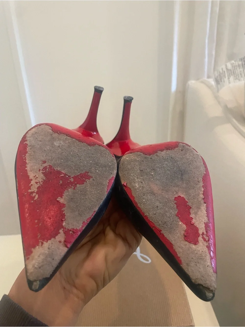 Christian Louboutin Black Pointed Slingback Pumps with Nude Interior